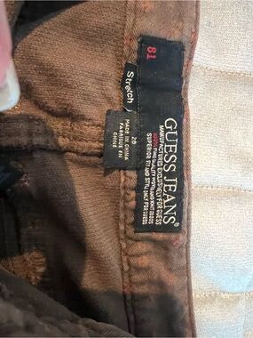 Guess Brown Stretch Denim Skirt